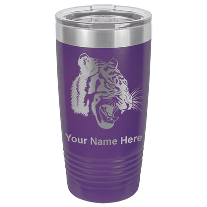 20oz Vacuum Insulated Tumbler Mug, Tiger Head, Personalized Engraving Included