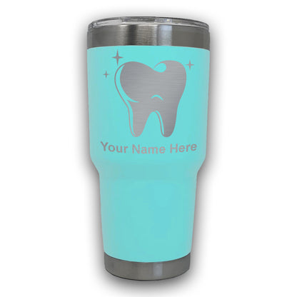 LaserGram 30oz Tumbler Mug, Tooth, Personalized Engraving Included
