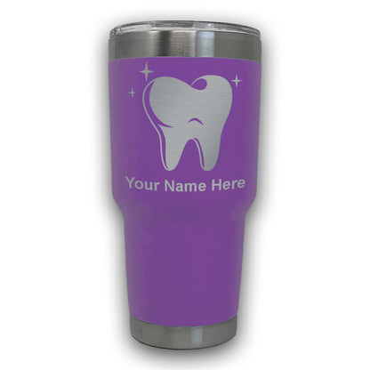 LaserGram 30oz Tumbler Mug, Tooth, Personalized Engraving Included