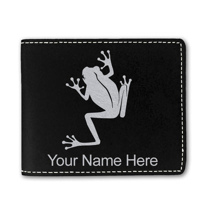Faux Leather Bi-Fold Wallet, Tree Frog, Personalized Engraving Included