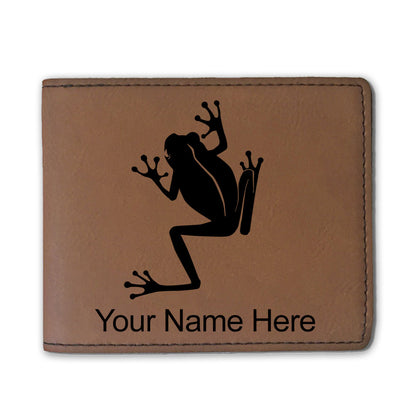 Faux Leather Bi-Fold Wallet, Tree Frog, Personalized Engraving Included