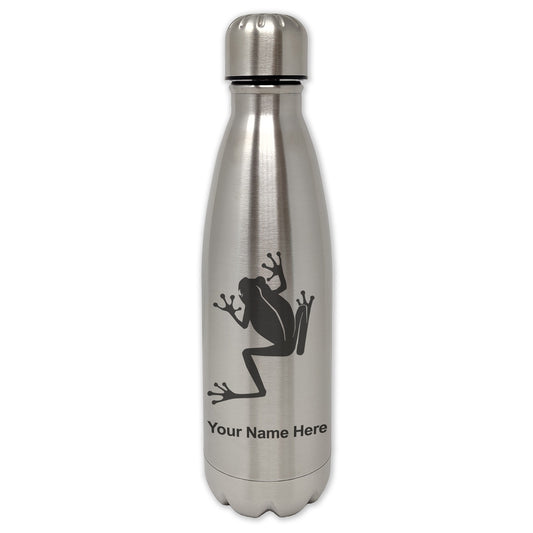 LaserGram Single Wall Water Bottle, Tree Frog, Personalized Engraving Included