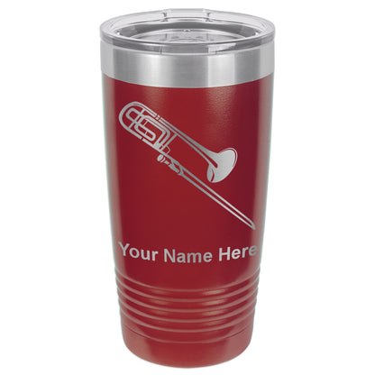 20oz Vacuum Insulated Tumbler Mug, Trombone, Personalized Engraving Included