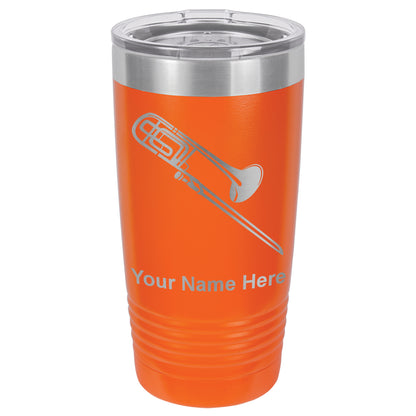 20oz Vacuum Insulated Tumbler Mug, Trombone, Personalized Engraving Included