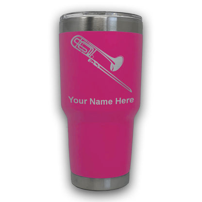LaserGram 30oz Tumbler Mug, Trombone, Personalized Engraving Included
