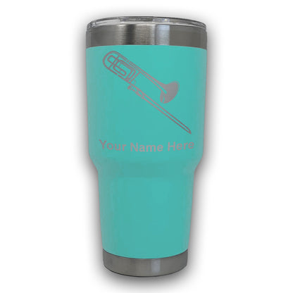 LaserGram 30oz Tumbler Mug, Trombone, Personalized Engraving Included