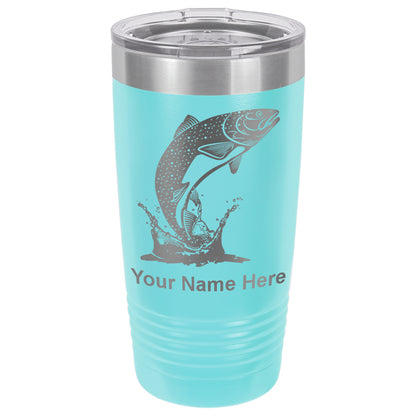 20oz Vacuum Insulated Tumbler Mug, Trout Fish, Personalized Engraving Included