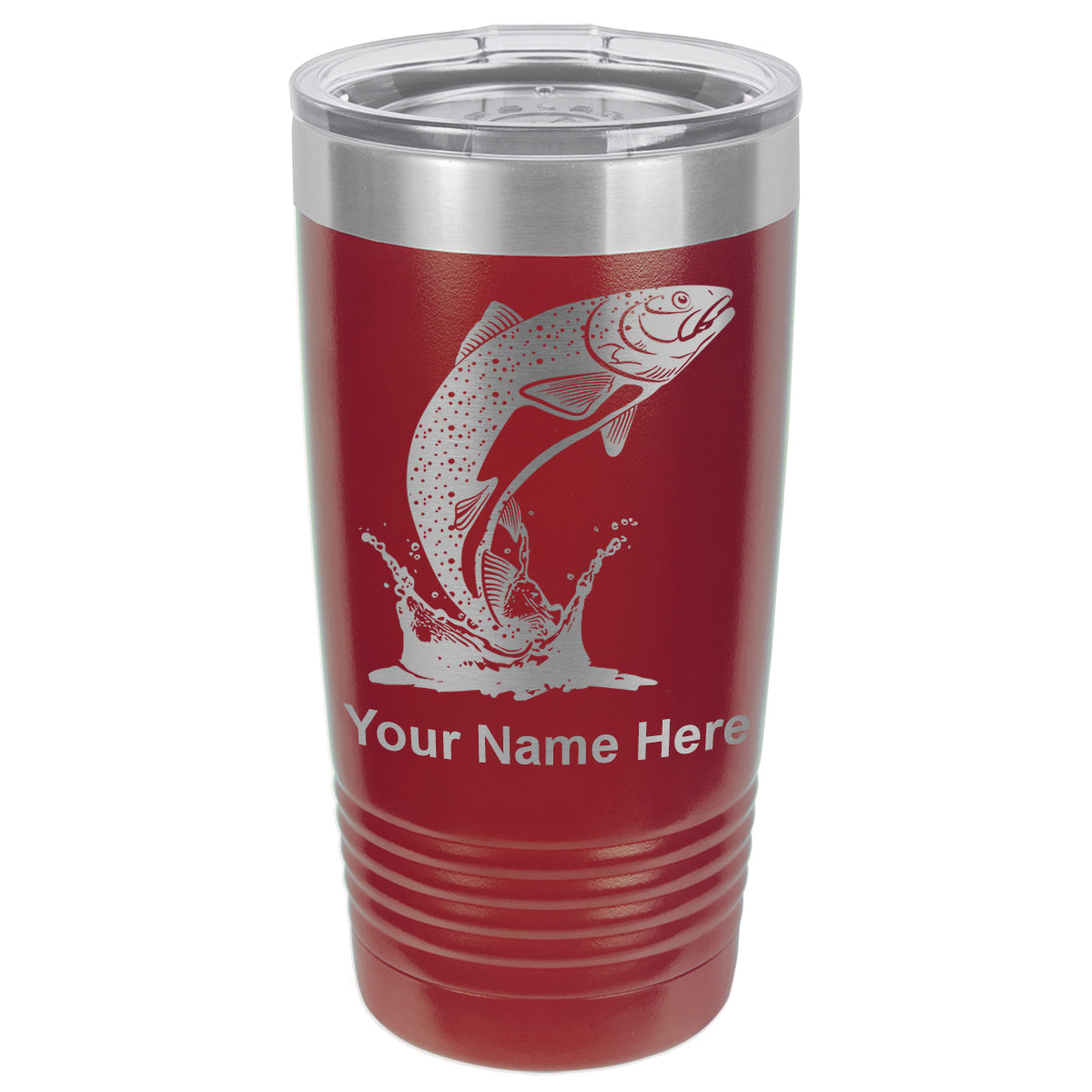 20oz Vacuum Insulated Tumbler Mug, Trout Fish, Personalized Engraving Included