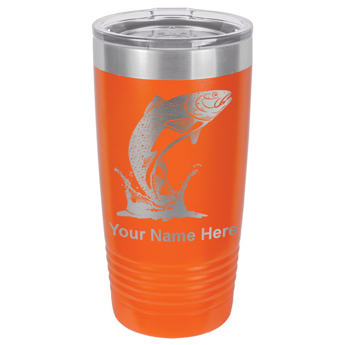 20oz Vacuum Insulated Tumbler Mug, Trout Fish, Personalized Engraving Included
