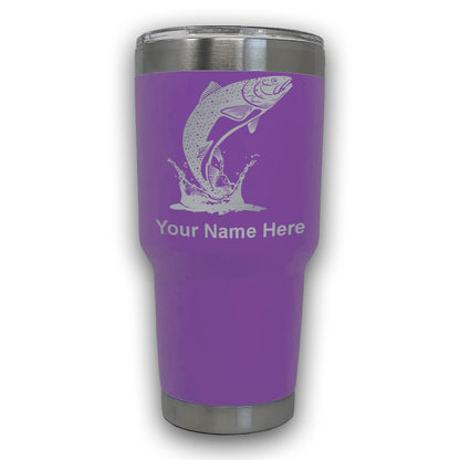 LaserGram 30oz Tumbler Mug, Trout Fish, Personalized Engraving Included