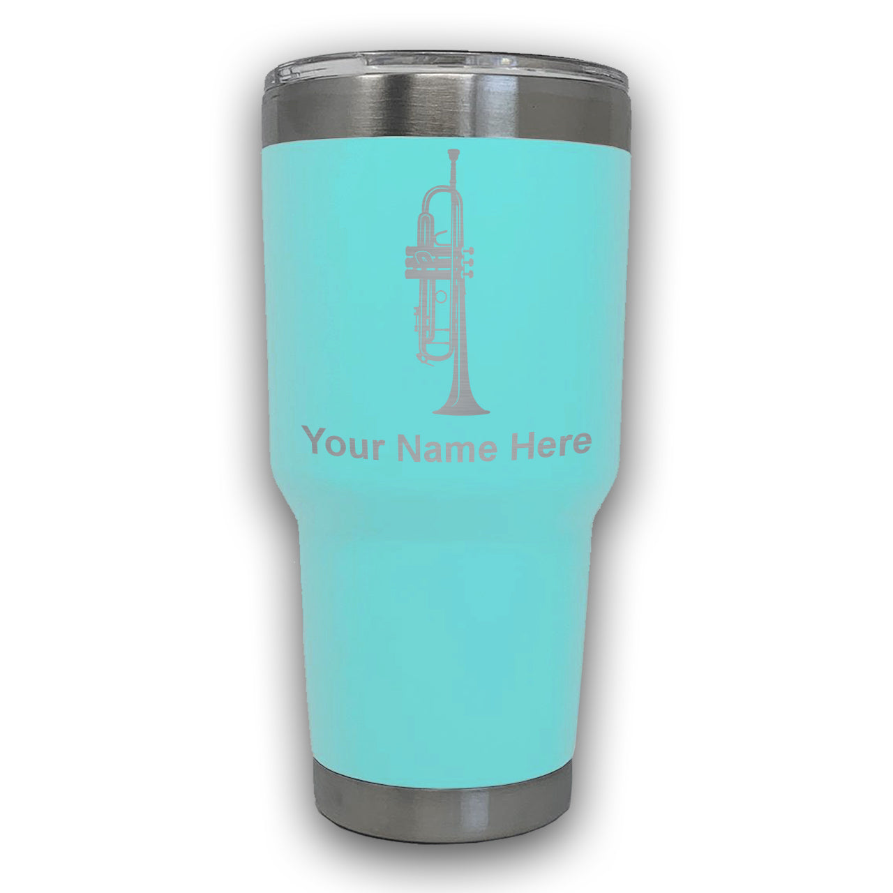 LaserGram 30oz Tumbler Mug, Trumpet, Personalized Engraving Included