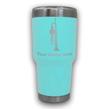 LaserGram 30oz Tumbler Mug, Trumpet, Personalized Engraving Included