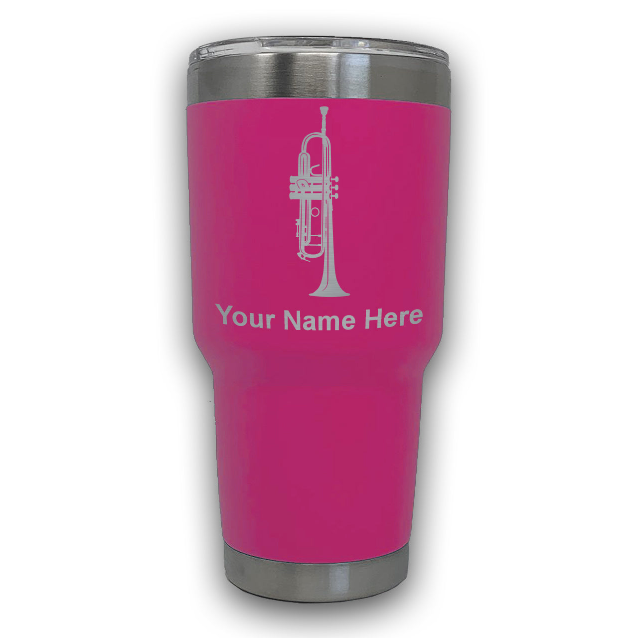 LaserGram 30oz Tumbler Mug, Trumpet, Personalized Engraving Included