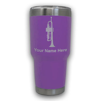 LaserGram 30oz Tumbler Mug, Trumpet, Personalized Engraving Included
