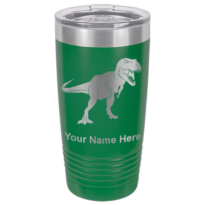 20oz Vacuum Insulated Tumbler Mug, Tyrannosaurus Rex Dinosaur, Personalized Engraving Included