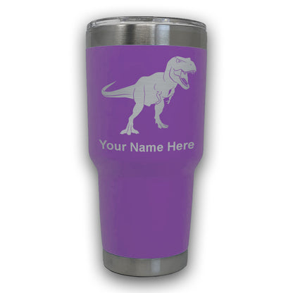 LaserGram 30oz Tumbler Mug, Tyrannosaurus Rex Dinosaur, Personalized Engraving Included