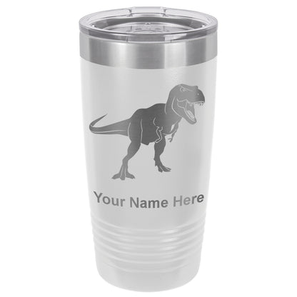 20oz Vacuum Insulated Tumbler Mug, Tyrannosaurus Rex Dinosaur, Personalized Engraving Included