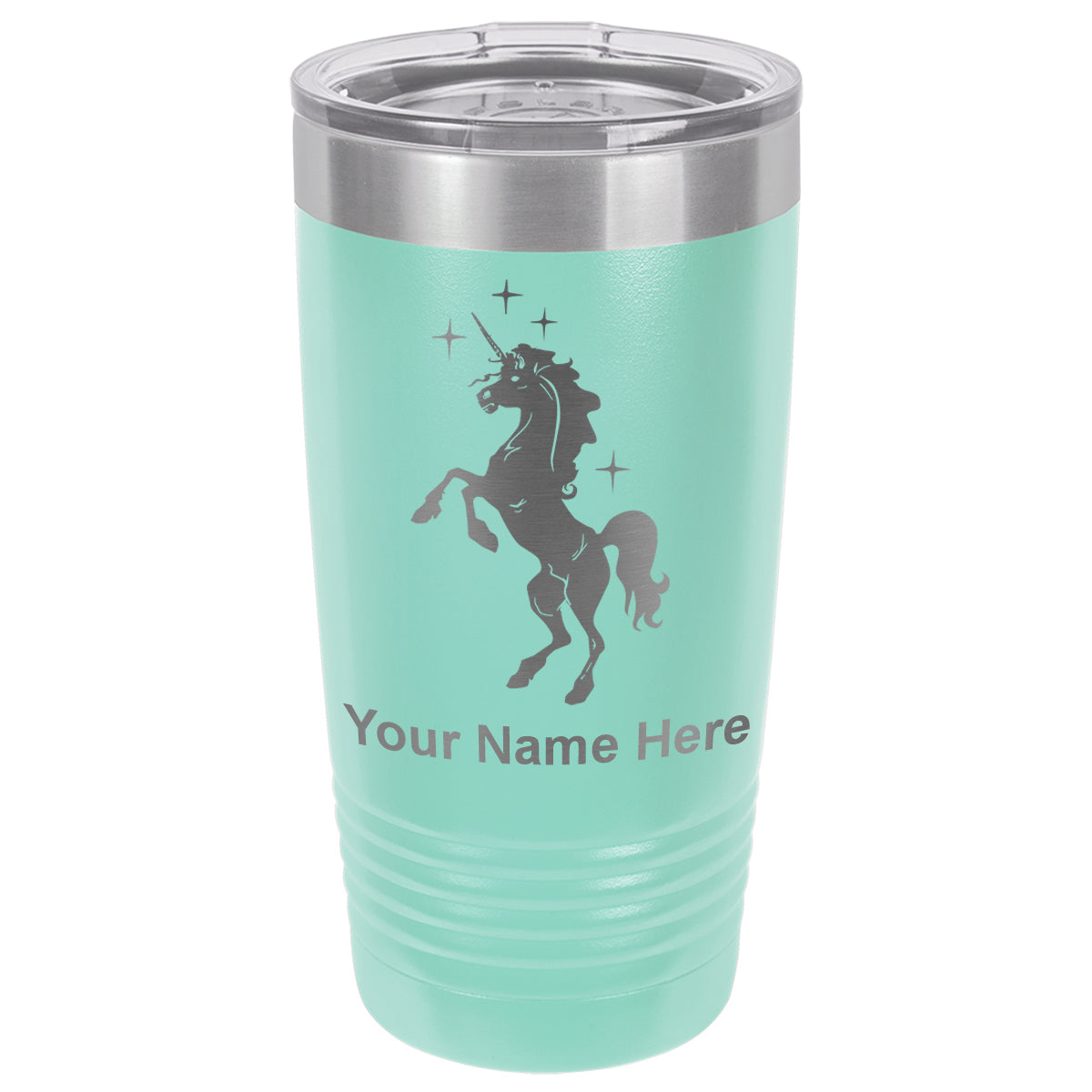 20oz Vacuum Insulated Tumbler Mug, Unicorn, Personalized Engraving Included