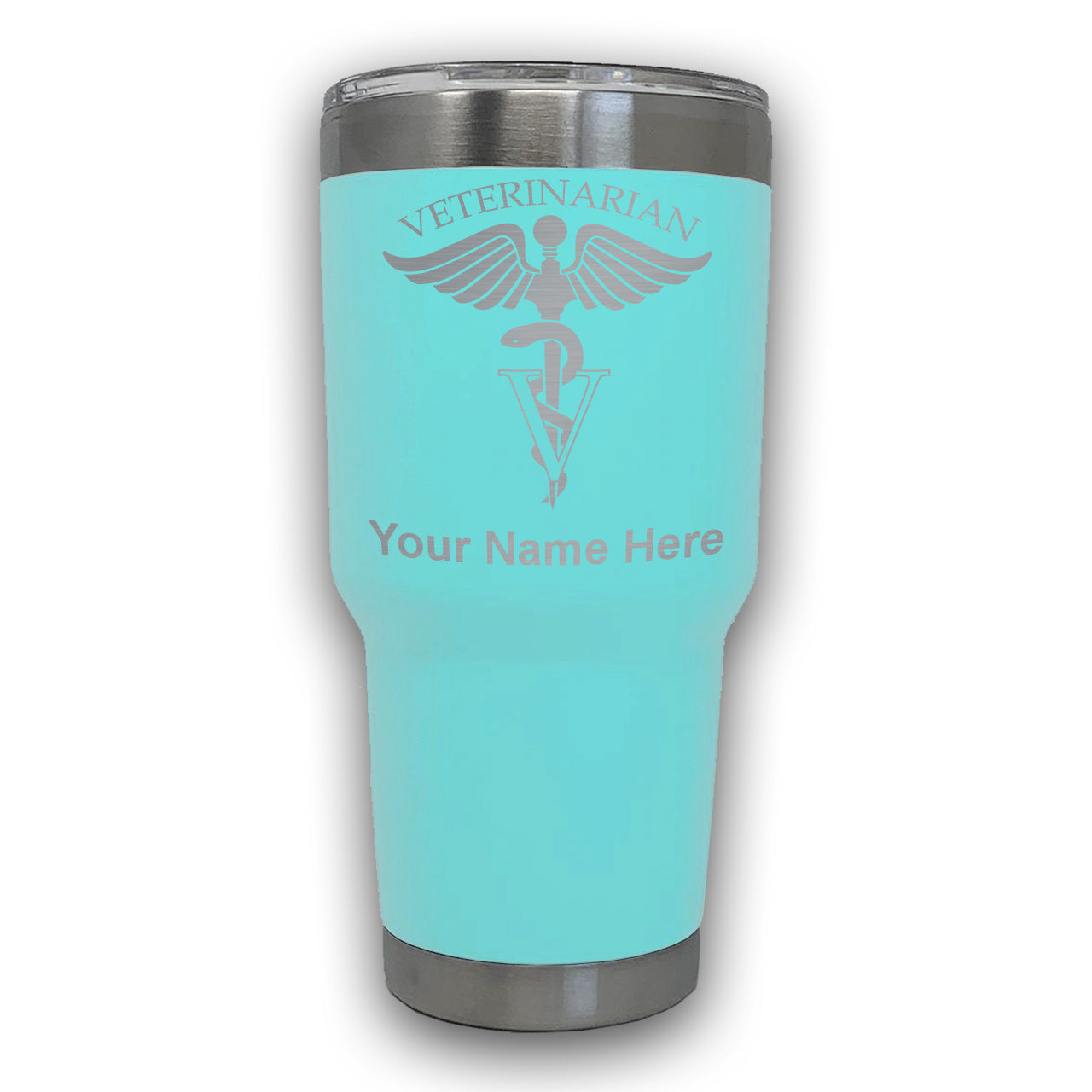 LaserGram 30oz Tumbler Mug, Veterinarian, Personalized Engraving Included