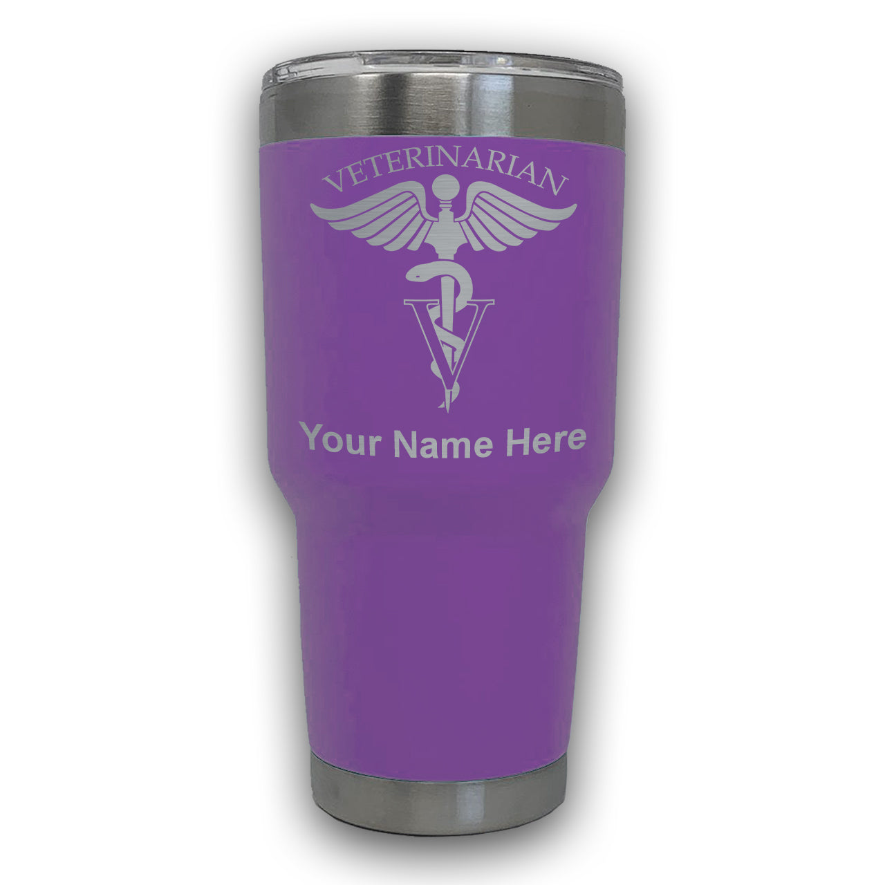 LaserGram 30oz Tumbler Mug, Veterinarian, Personalized Engraving Included