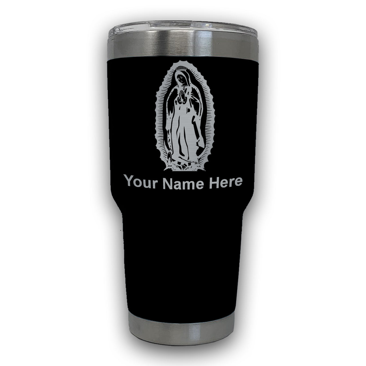 LaserGram 30oz Tumbler Mug, Virgen de Guadalupe, Personalized Engraving Included