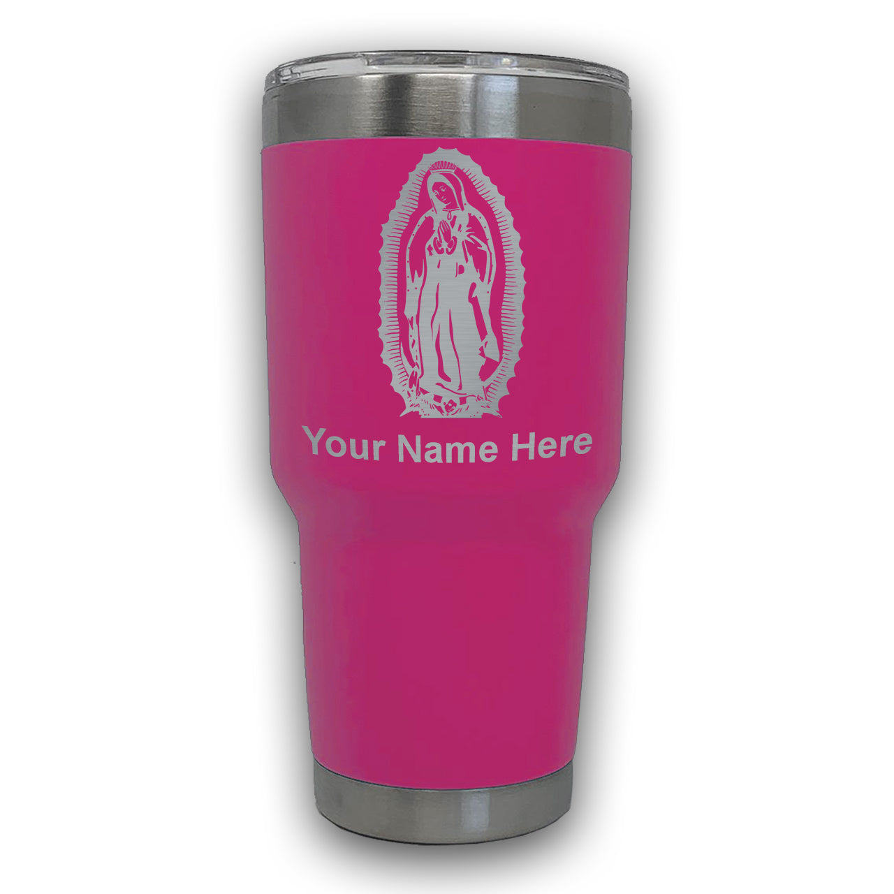 LaserGram 30oz Tumbler Mug, Virgen de Guadalupe, Personalized Engraving Included
