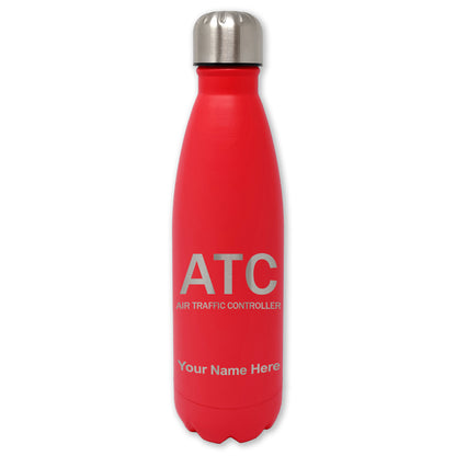LaserGram Double Wall Water Bottle, ATC Air Traffic Controller, Personalized Engraving Included