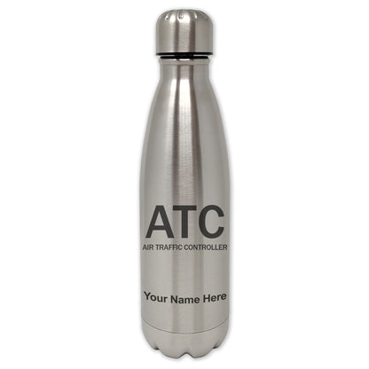 LaserGram Double Wall Water Bottle, ATC Air Traffic Controller, Personalized Engraving Included