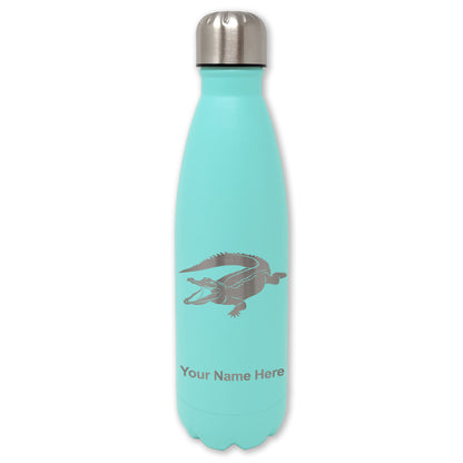 LaserGram Double Wall Water Bottle, Alligator, Personalized Engraving Included