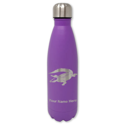 LaserGram Double Wall Water Bottle, Alligator, Personalized Engraving Included