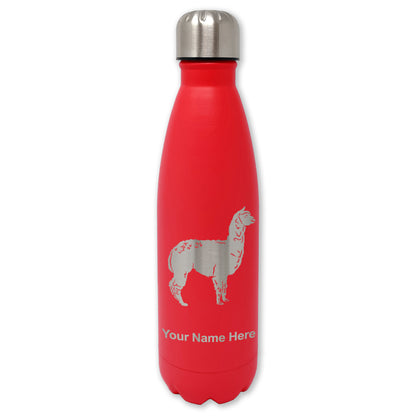 LaserGram Double Wall Water Bottle, Alpaca, Personalized Engraving Included