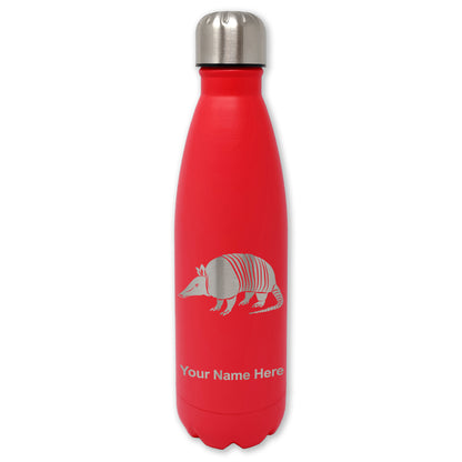 LaserGram Double Wall Water Bottle, Armadillo, Personalized Engraving Included