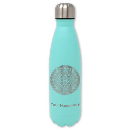 LaserGram Double Wall Water Bottle, Aztec Calendar, Personalized Engraving Included