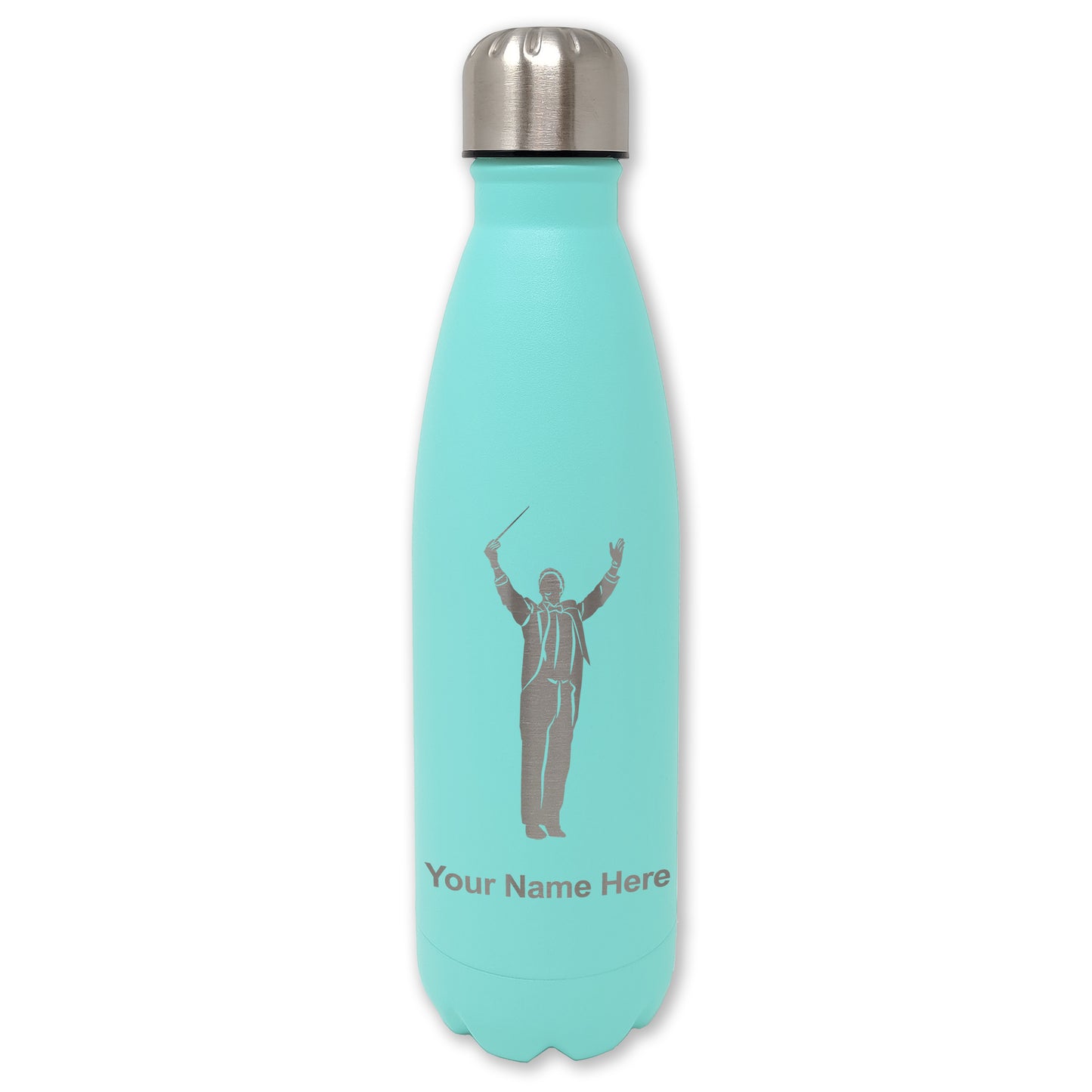 LaserGram Double Wall Water Bottle, Band Director, Personalized Engraving Included