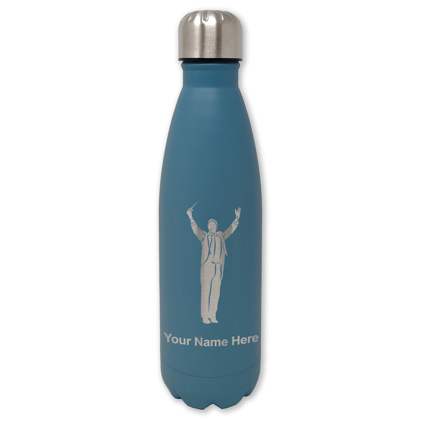 LaserGram Double Wall Water Bottle, Band Director, Personalized Engraving Included