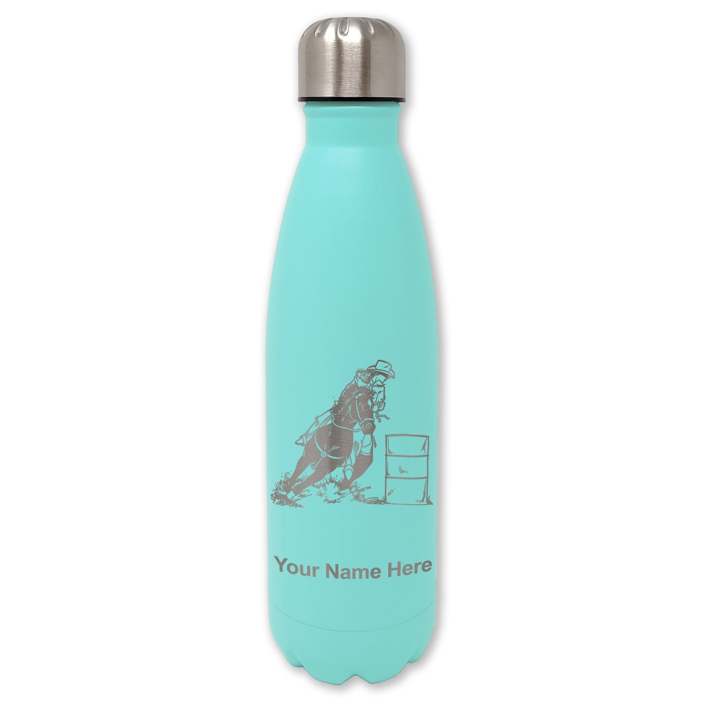 LaserGram Double Wall Water Bottle, Barrel Racer, Personalized Engraving Included
