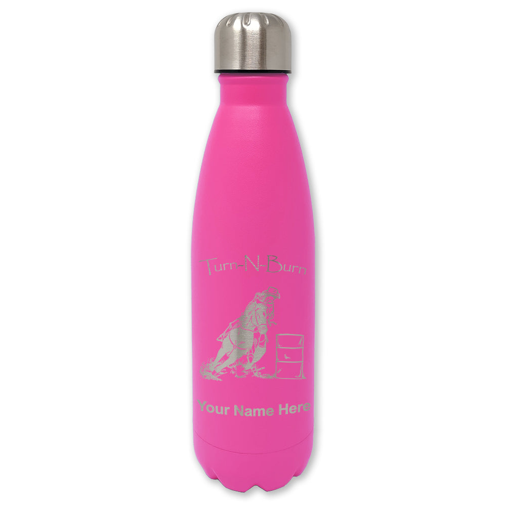LaserGram Double Wall Water Bottle, Barrel Racer Turn N Burn, Personalized Engraving Included