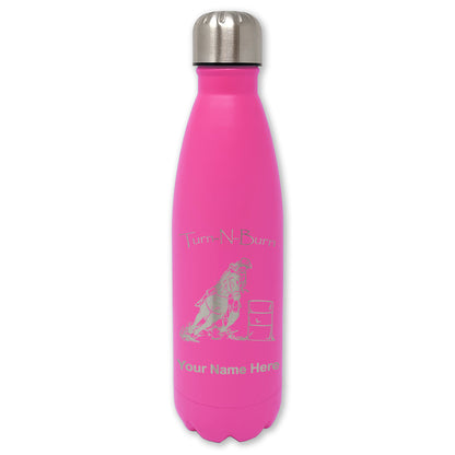 LaserGram Double Wall Water Bottle, Barrel Racer Turn N Burn, Personalized Engraving Included