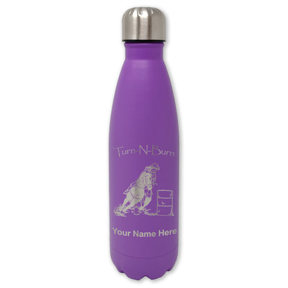 LaserGram Double Wall Water Bottle, Barrel Racer Turn N Burn, Personalized Engraving Included