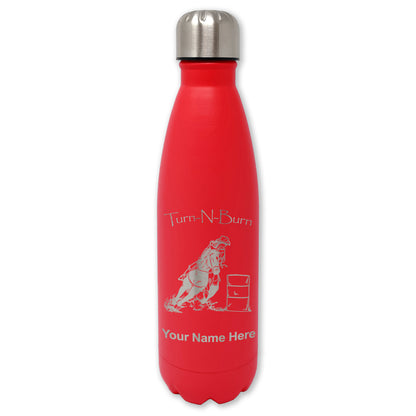 LaserGram Double Wall Water Bottle, Barrel Racer Turn N Burn, Personalized Engraving Included