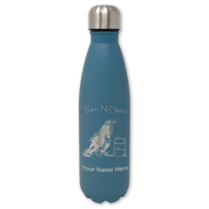 LaserGram Double Wall Water Bottle, Barrel Racer Turn N Burn, Personalized Engraving Included