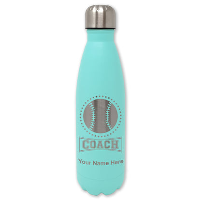 LaserGram Double Wall Water Bottle, Baseball Coach, Personalized Engraving Included