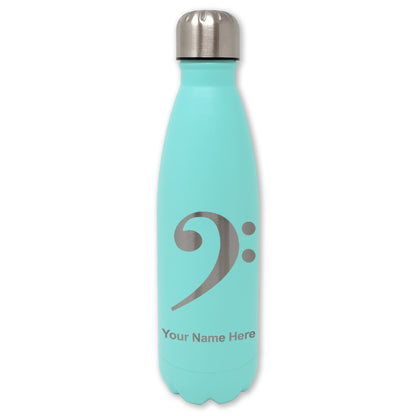 LaserGram Double Wall Water Bottle, Bass Clef, Personalized Engraving Included