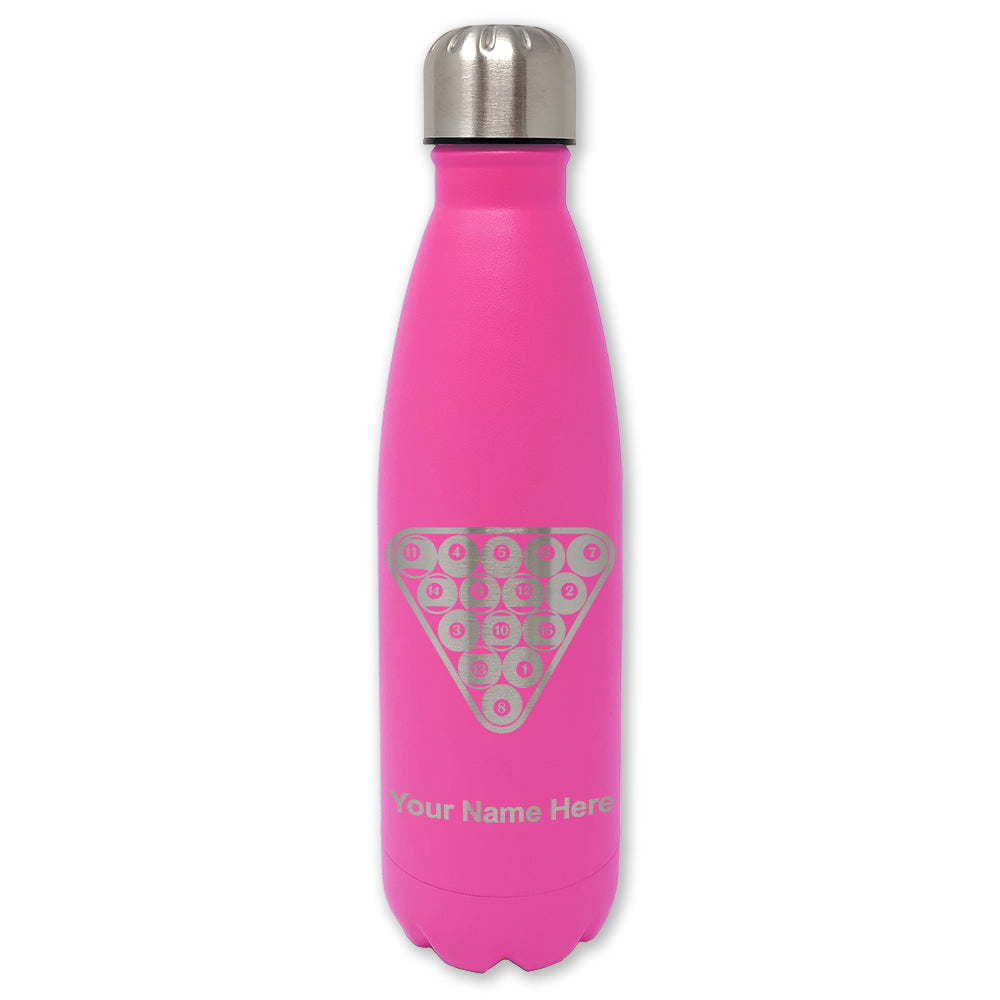 LaserGram Double Wall Water Bottle, Billiard Balls, Personalized Engraving Included