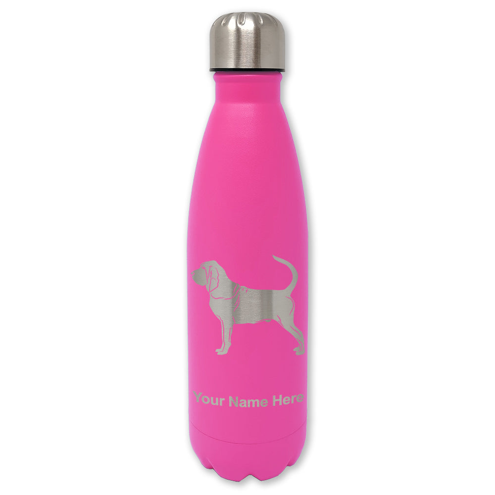 LaserGram Double Wall Water Bottle, Bloodhound Dog, Personalized Engraving Included