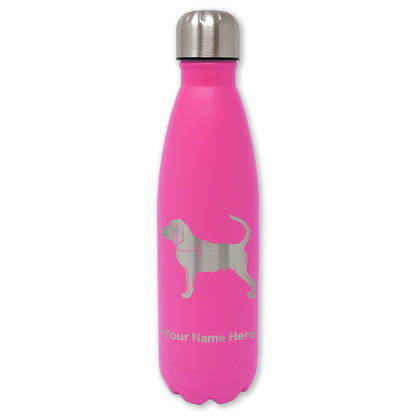 LaserGram Double Wall Water Bottle, Bloodhound Dog, Personalized Engraving Included