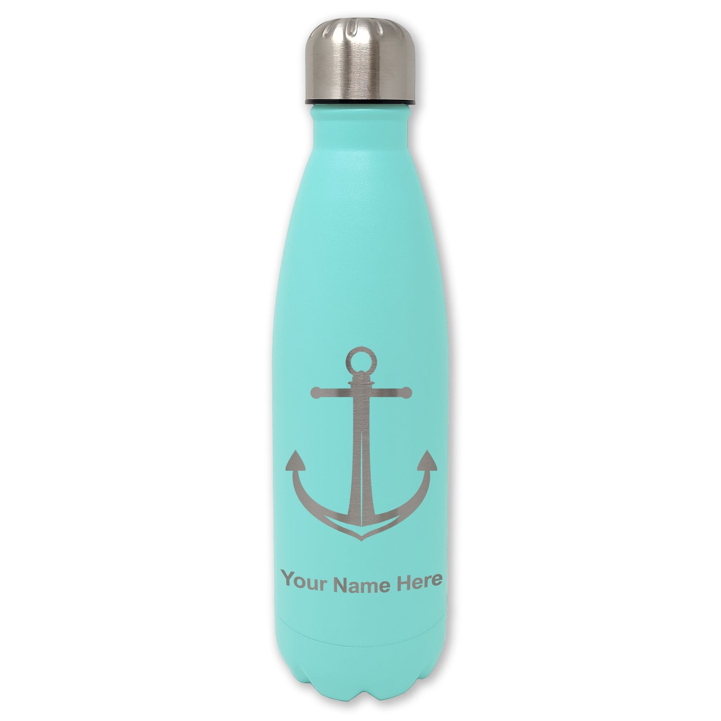 LaserGram Double Wall Water Bottle, Boat Anchor, Personalized Engraving Included