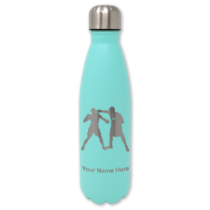 LaserGram Double Wall Water Bottle, Boxers Boxing, Personalized Engraving Included