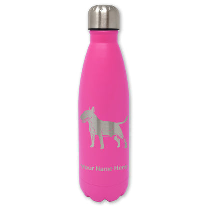 LaserGram Double Wall Water Bottle, Bull Terrier Dog, Personalized Engraving Included