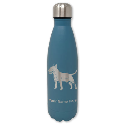 LaserGram Double Wall Water Bottle, Bull Terrier Dog, Personalized Engraving Included